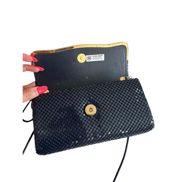 LA REGALE Vintage Navy Blue Chain Mesh Cocktail Bag w/ Strap - Picture 6 of 10